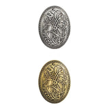 Maxbell 2Pack Norse Medieval Viking Shield Symbol Brooch Oval Shawl Sweater Pin