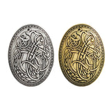 Maxbell 2Pack Norse Medieval Viking Shield Symbol Brooch Oval Shawl Sweater Pin