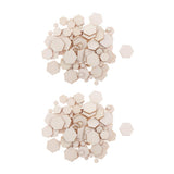 Maxbell 200Pieces Natural Hexagonal Unfinished Wood Chip Embellishment for DIY Craft