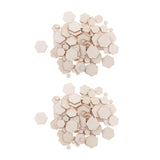 Maxbell 200Pieces Natural Hexagonal Unfinished Wood Chip Embellishment for DIY Craft