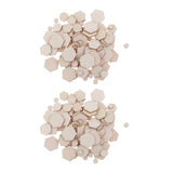 Maxbell 200Pieces Natural Hexagonal Unfinished Wood Chip Embellishment for DIY Craft