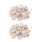 Maxbell 200Pieces Natural Hexagonal Unfinished Wood Chip Embellishment for DIY Craft