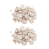 Maxbell 200Pieces Natural Hexagonal Unfinished Wood Chip Embellishment for DIY Craft