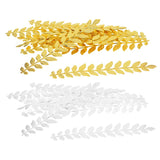 Maxbell 20 Pieces Long Leaf Branch Shape Jewelry Making Findings 120mm Silver/Golden
