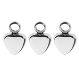 Maxbell 3pcs Both Side Glossy Heart Stainless Steel Keepsake DIY Engraved Pendants