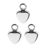 Maxbell 3pcs Both Side Glossy Heart Stainless Steel Keepsake DIY Engraved Pendants