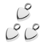 Maxbell 3pcs Both Side Glossy Heart Stainless Steel Keepsake DIY Engraved Pendants