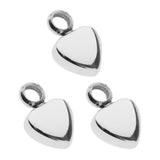 Maxbell 3pcs Both Side Glossy Heart Stainless Steel Keepsake DIY Engraved Pendants