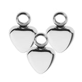 Maxbell 3pcs Both Side Glossy Heart Stainless Steel Keepsake DIY Engraved Pendants