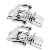 Maxbell 2pcs Stainless Steel Deployment Butterfly Buckle Clasp for Watch Strap 18mm