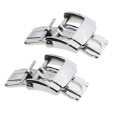 Maxbell 2pcs Stainless Steel Deployment Butterfly Buckle Clasp for Watch Strap 18mm