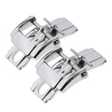 Maxbell 2pcs Stainless Steel Deployment Butterfly Buckle Clasp for Watch Strap 18mm