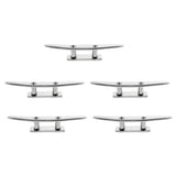 Maxbell 5x Heavy Duty 8" 316 Stainless Steel Marine Boat Flat Top Low Cleat Rope Tie
