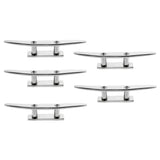 Maxbell 5x Heavy Duty 8" 316 Stainless Steel Marine Boat Flat Top Low Cleat Rope Tie