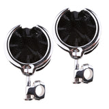 Maxbell 2x Chrome Universal Motorcycle Handlebar Cup Holder Metal Drink For Harley