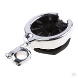 Maxbell 2x Chrome Universal Motorcycle Handlebar Cup Holder Metal Drink For Harley