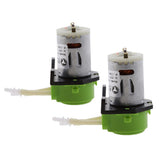 Maxbell 2x 12V Peristaltic Liquid Miniature Dosing Hose Pump for Aquarium Lab Green