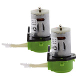 Maxbell 2x 12V Peristaltic Liquid Miniature Dosing Hose Pump for Aquarium Lab Green