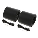 Maxbell 2x Leather DIY Car Steering Wheel Cover 38cm W/ Needle and Thread Black