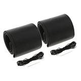 Maxbell 2x Leather DIY Car Steering Wheel Cover 38cm W/ Needle and Thread Black