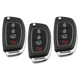Maxbell 3x 4 Button Remote Fob Key Case & Blade For Hyundai i10 i20 i30 i35 i40