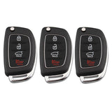 Maxbell 3x 4 Button Remote Fob Key Case & Blade For Hyundai i10 i20 i30 i35 i40