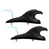 Maxbell 2x Motorcycle Front Fender Light Eagle Face Ornament Eyes Light Frame