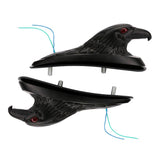 Maxbell 2x Motorcycle Front Fender Light Eagle Face Ornament Eyes Light Frame