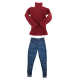Maxbell 1/6 Mans Turtleneck Sweater Jeans Trousers for 12 Inch Action Male Figures