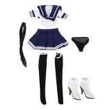 Maxbell 1/6 Female Sailor Uniform Outfits + High Heel Shoes for 12" Action Figures