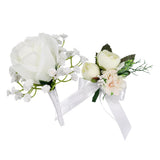 Maxbell 2pcs Wedding Groom Bridal Artificial Flower Corsage Brooch Pin Europe Retro