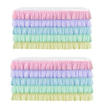 Maxbell 2x Tulle Rainbow Table Skirt for Wedding Party Home Table Decor 75x183cm