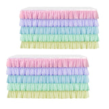 Maxbell 2x Tulle Rainbow Table Skirt for Wedding Party Home Table Decor 75x183cm