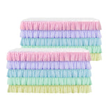 Maxbell 2x Tulle Rainbow Table Skirt for Wedding Party Home Table Decor 75x183cm