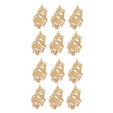 Maxbell 12Pcs Large Feather Charms Pendants DIY Bookmark Jewelry Findings Gold
