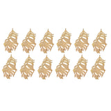 Maxbell 12Pcs Large Feather Charms Pendants DIY Bookmark Jewelry Findings Gold