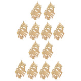 Maxbell 12Pcs Large Feather Charms Pendants DIY Bookmark Jewelry Findings Gold