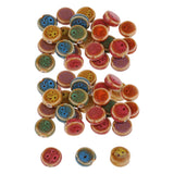 Maxbell 60 Pieces Round Flat Spacer Beads Porcelain Ceramics Bead for Jewelry Making