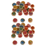 Maxbell 60 Pieces Round Flat Spacer Beads Porcelain Ceramics Bead for Jewelry Making