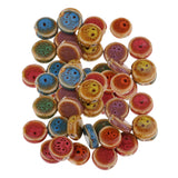 Maxbell 60 Pieces Round Flat Spacer Beads Porcelain Ceramics Bead for Jewelry Making