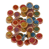 Maxbell 60 Pieces Round Flat Spacer Beads Porcelain Ceramics Bead for Jewelry Making