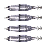 Maxbell 4 Pieces Luminous Octopus Squid Jig Hook 12cm Saltwater Fishing Lure Bait