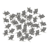 Maxbell 40 Pieces Silver Vintage USA American Flag Pendant Finding Bead Findings