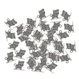 Maxbell 40 Pieces Silver Vintage USA American Flag Pendant Finding Bead Findings