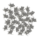 Maxbell 40 Pieces Silver Vintage USA American Flag Pendant Finding Bead Findings