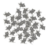 Maxbell 40 Pieces Silver Vintage USA American Flag Pendant Finding Bead Findings