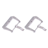 Maxbell 2pcs Stainless Steel Flower Carving Screw-in Buckle Watch Band Strap Clasps