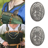 Maxbell 2x Norse Medieval Viking Shield Symbol Brooch Oval Shawl Sweater Pin Silver
