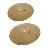 Maxbell 2pcs Brass Splash Crash Cymbal Hi Hat Cymbals for Drum Set 8inch 10inch