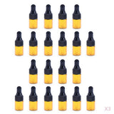 Maxbell 60 Pieces Mini Refillable Glass Dropper Bottle for Essential Oils 3ML